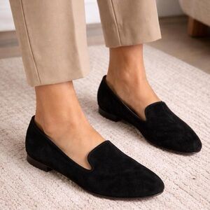 Sam Edelman Jordy Black Suede Smoking Loafers 6.5